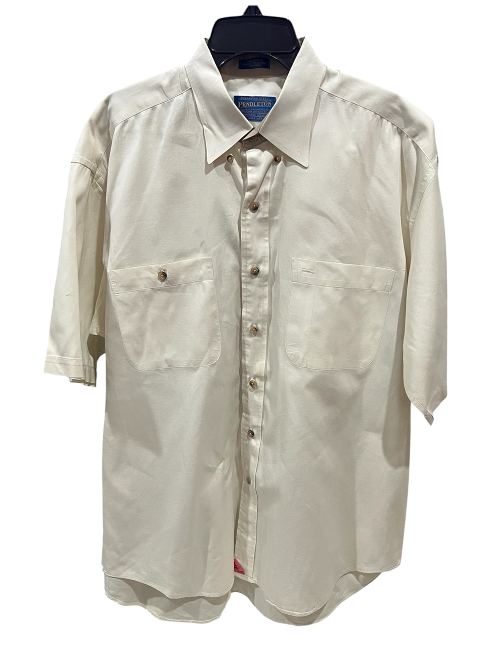 Vintage Pendleton 100% Cotton Short Sleeved Button Down Shirt Size Large